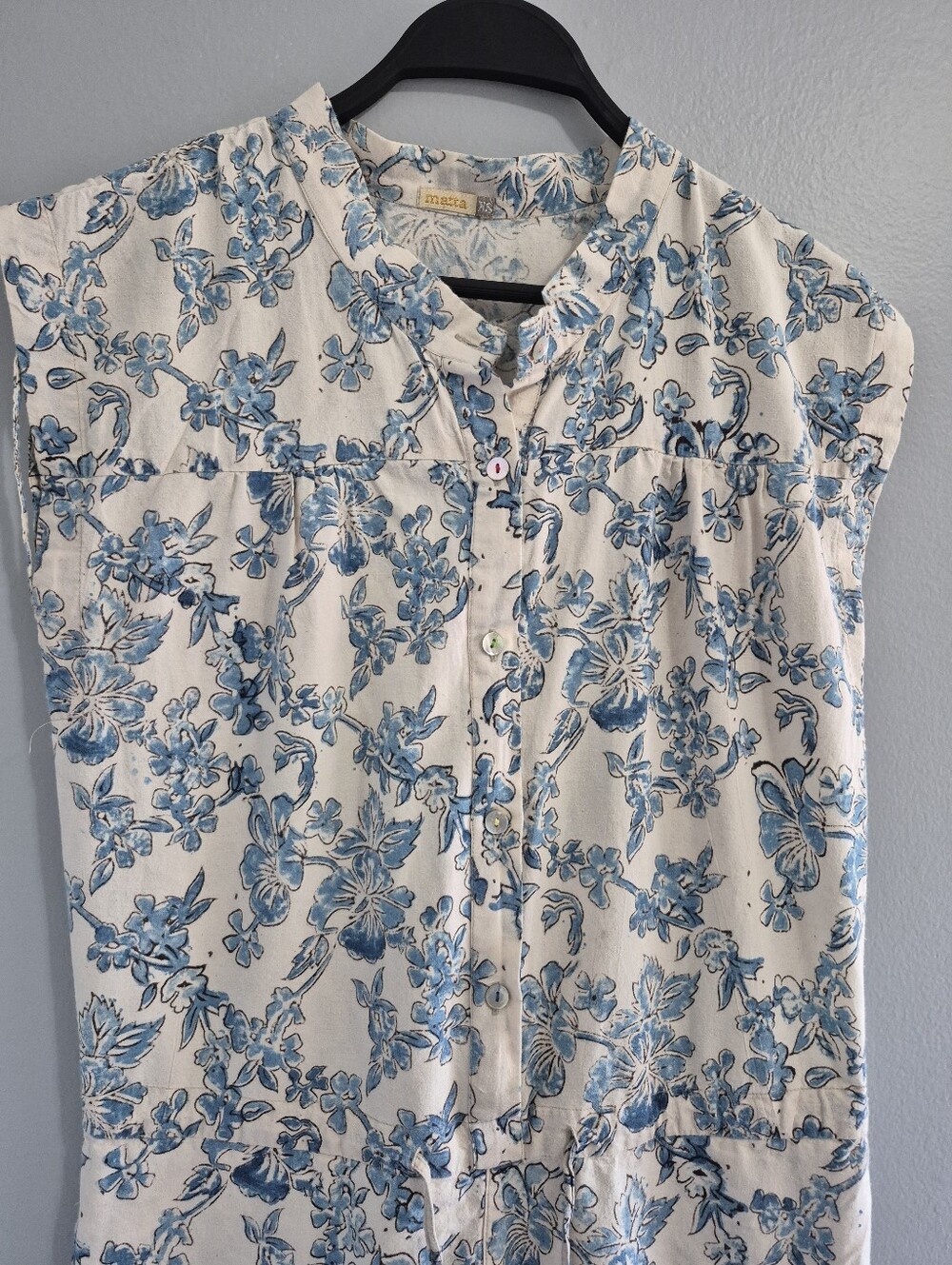 Matta NY Suma Bloom Jumpsuit with Tan and Blue Floral Print - XSmall - Picture 4 of 8
